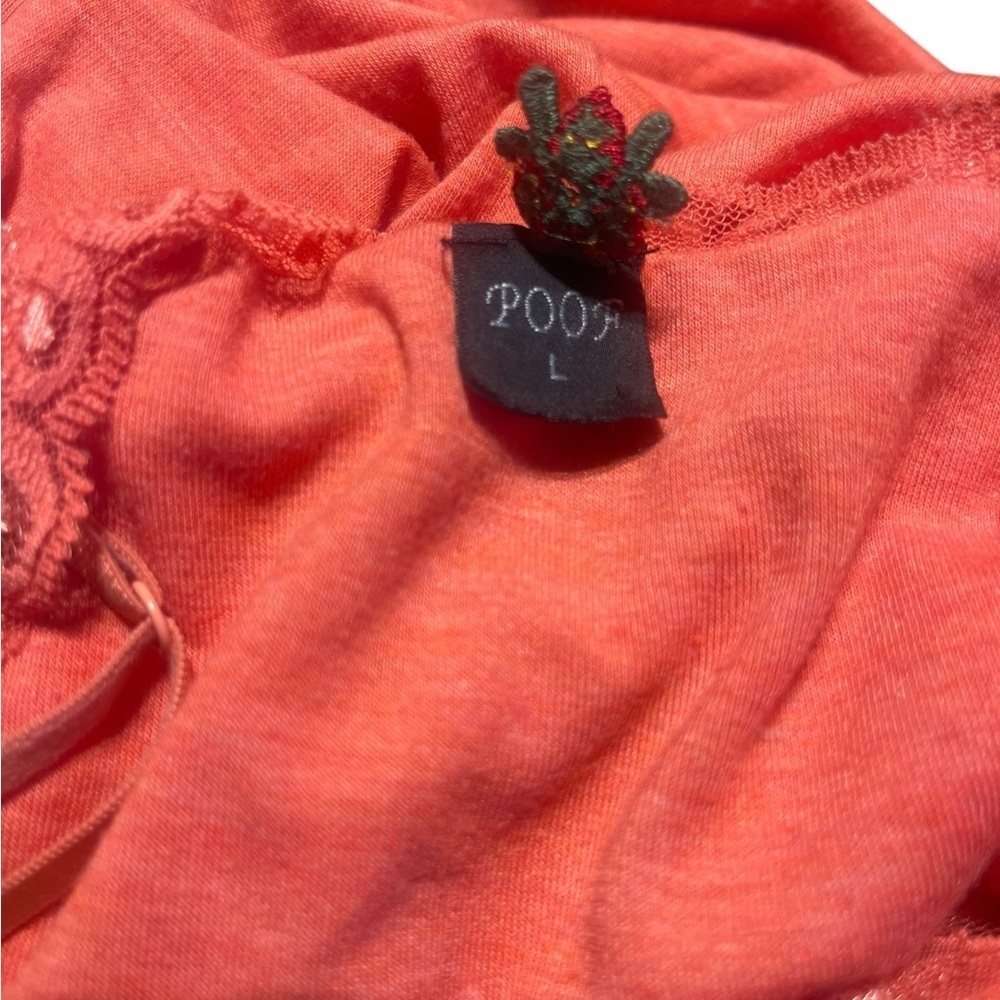 Y2K Orange Lace Babydoll Top Size L – Fall Aesthetic Retro Style - Picture 7 of 9